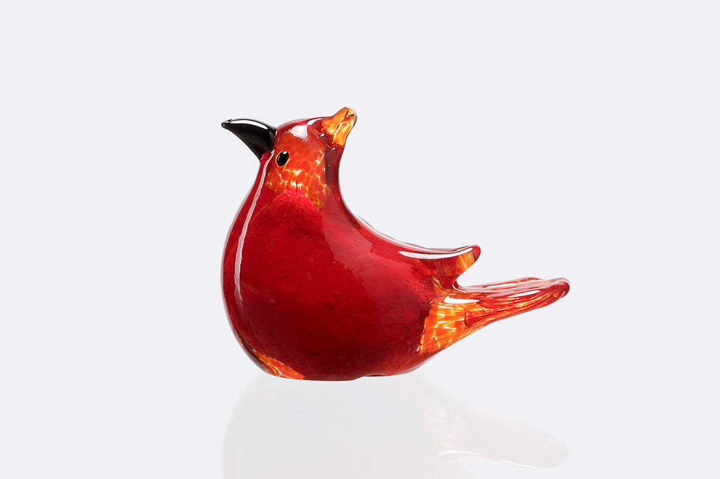 red cardinal glass decor