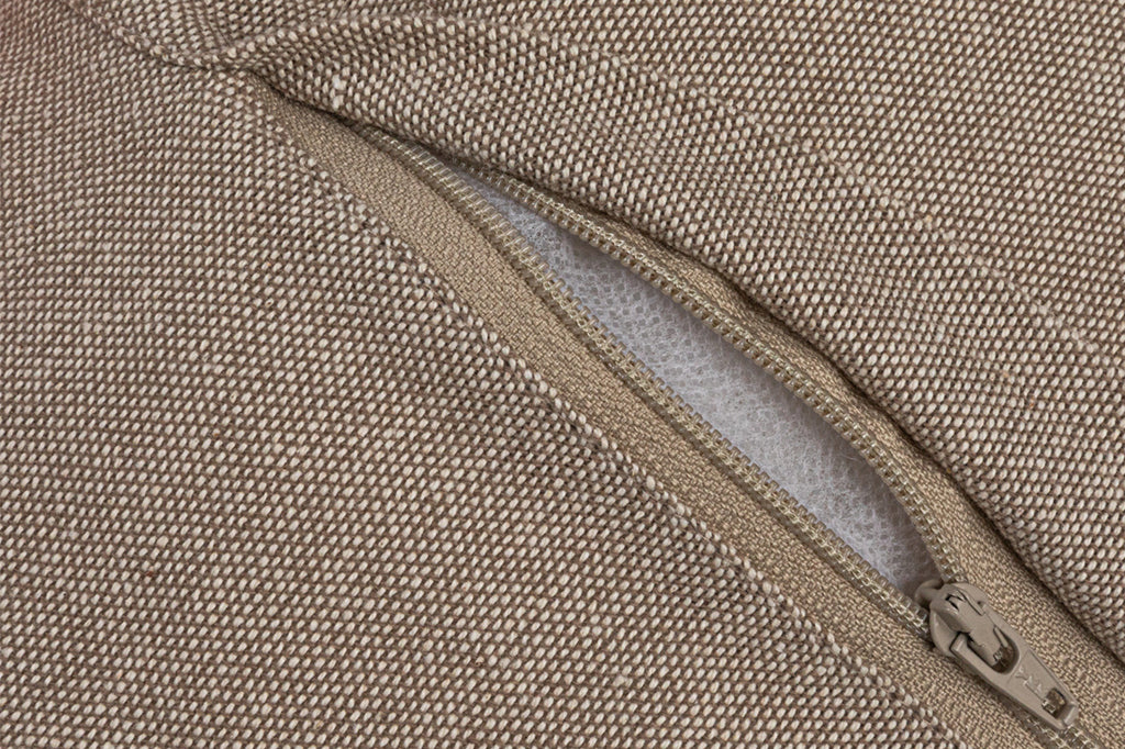 close up of zipper detail