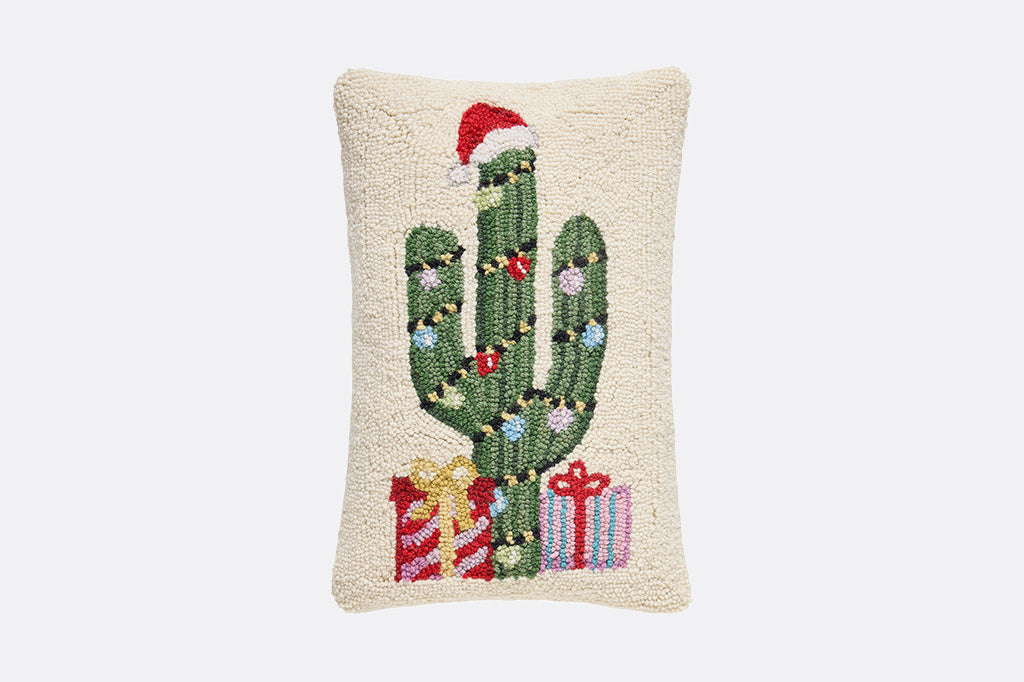 Cactus Celebration Hooked Pillow