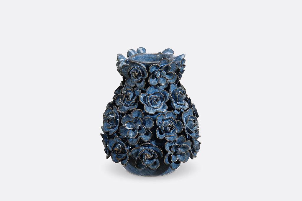 Ceramic vase with a flower design
