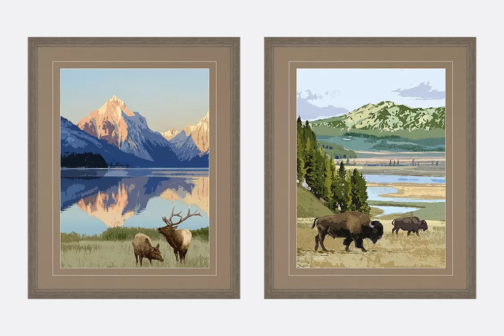 America's most breathtaking national parks are captured in a stunning series. Matted in moss matboard with a medium wood-grain finish frame.