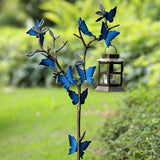 Blue Butterfly Branches Hanging Lantern