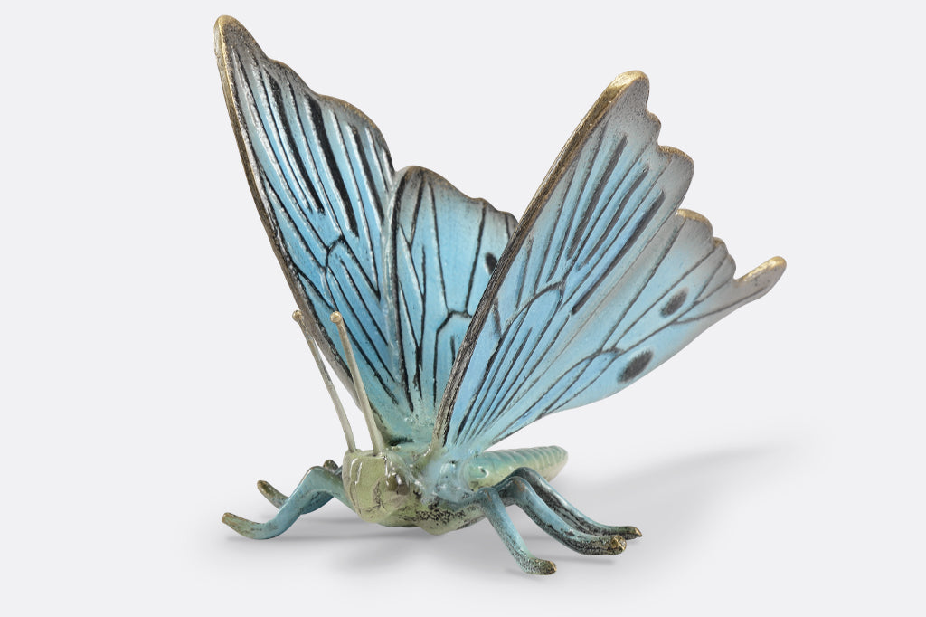 blue butterfly garden sculpture