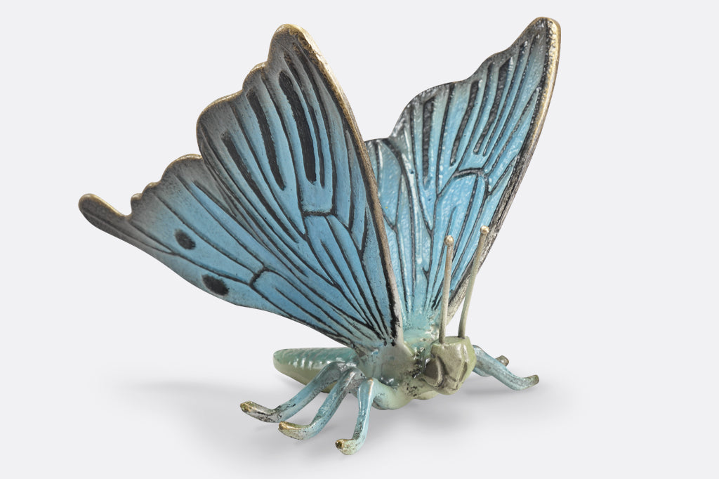 blue butterfly garden sculpture