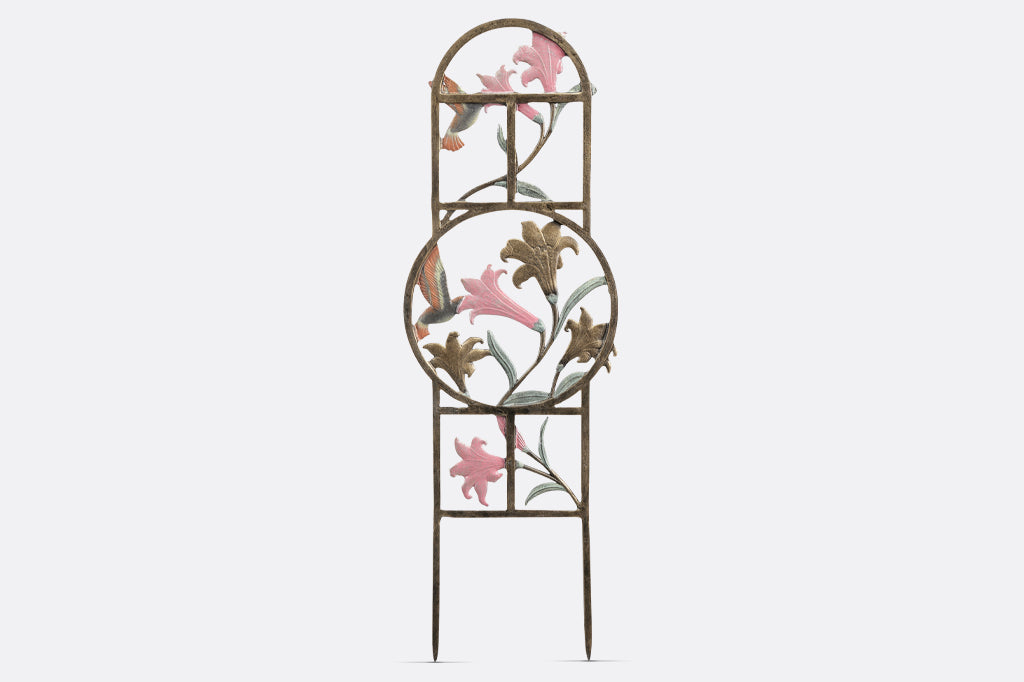 back view of paneled planter trellis