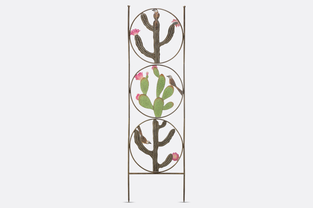 Back view of cactus trellis, trellis is finished on both sides