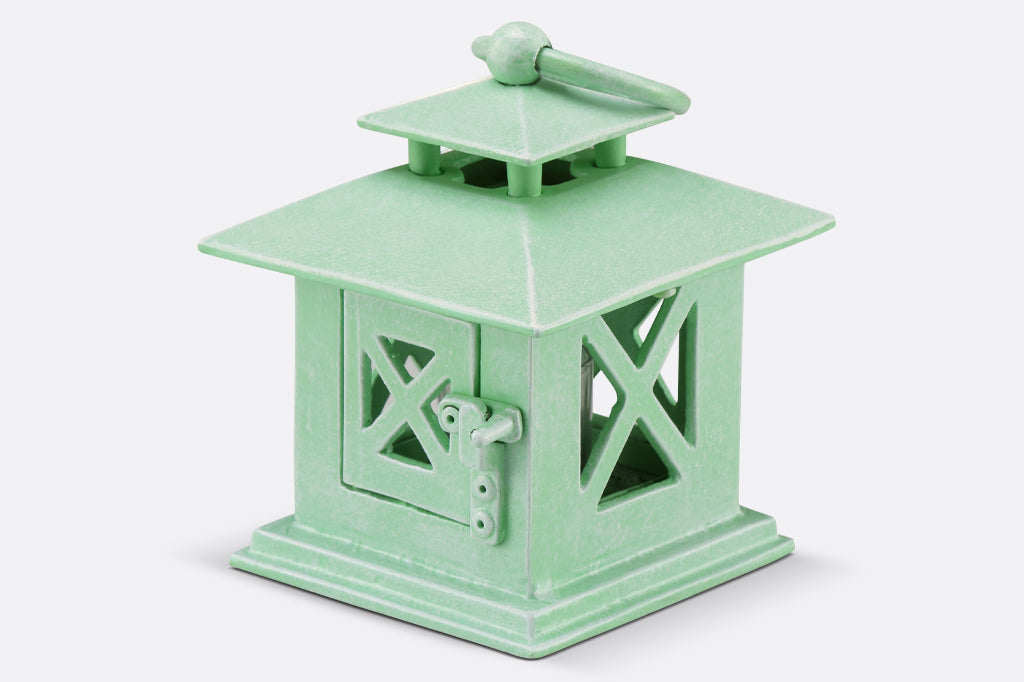 cast metal mint lantern #color_green