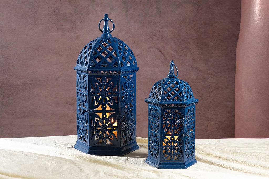 tall and short Tangier garden lanterns