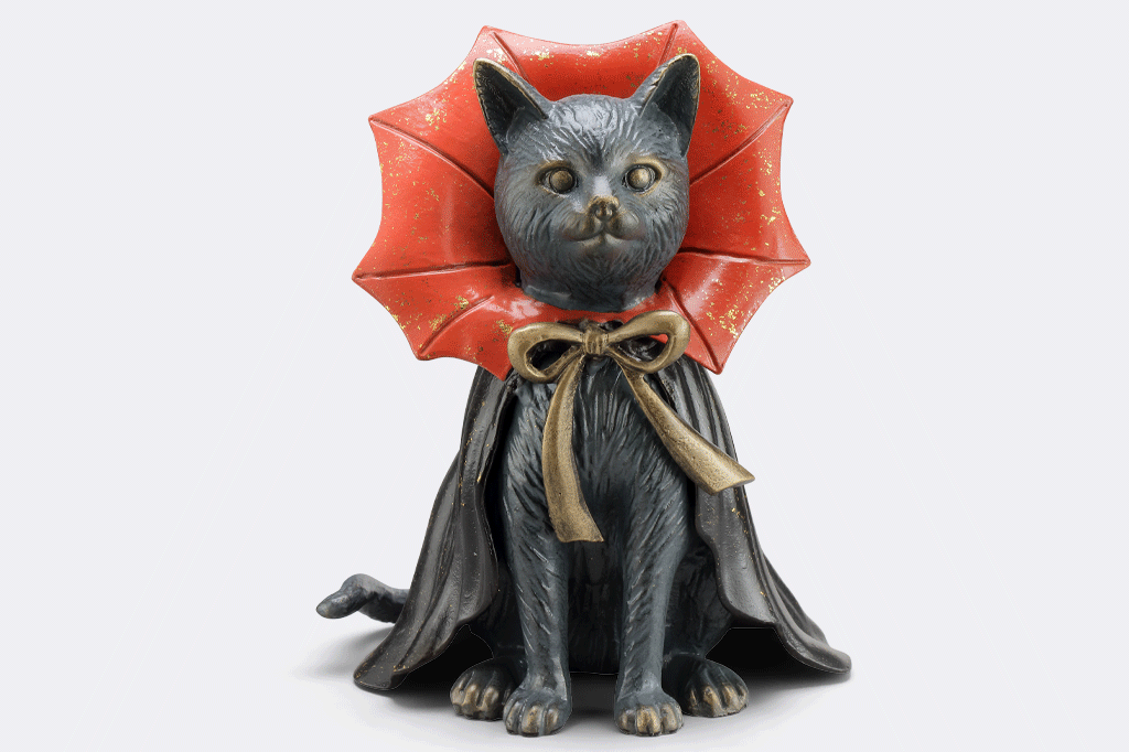 animation of rotating cat in cape