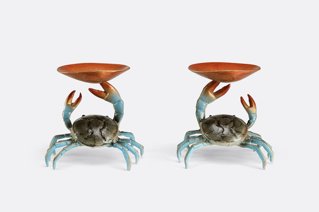 Two crab-shaped sculptures