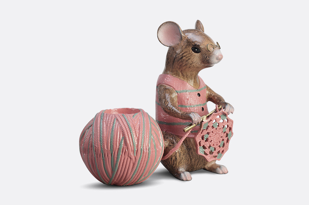 Mrs Mia Crochet Mouse Candle Holder