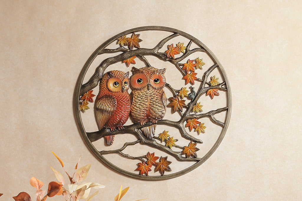 Autumn Owls Wall Plaque