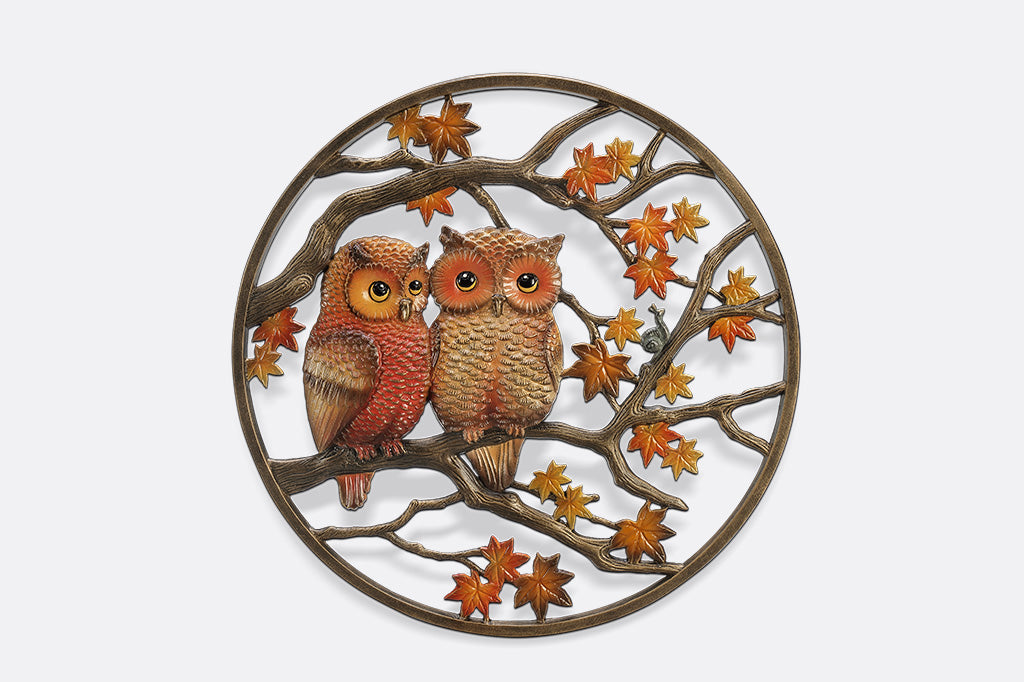Autumn Owls Wall Plaque