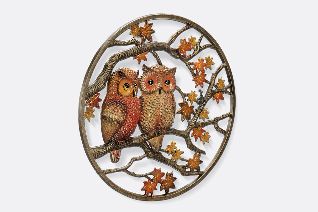 Autumn Owls Wall Plaque