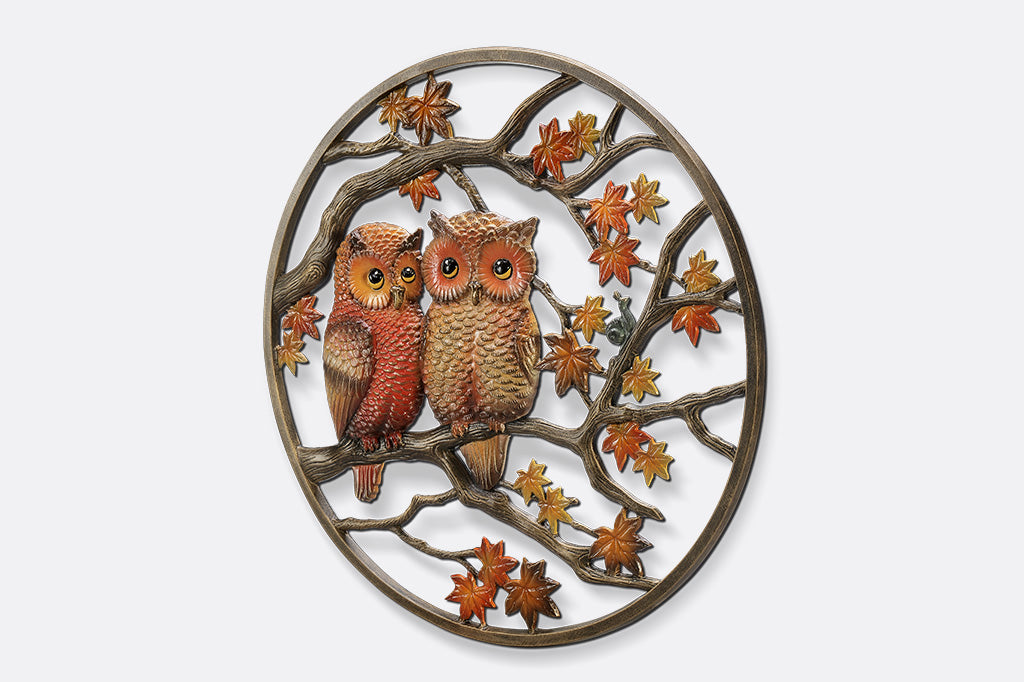 Autumn Owls Wall Plaque