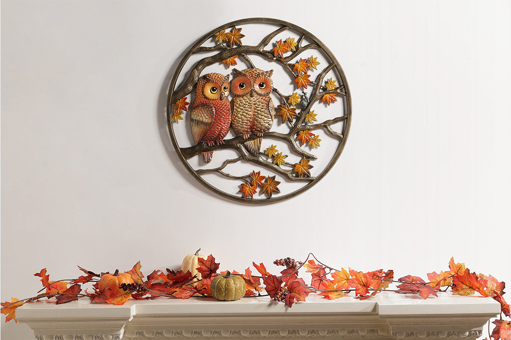 Autumn Owls Wall Plaque