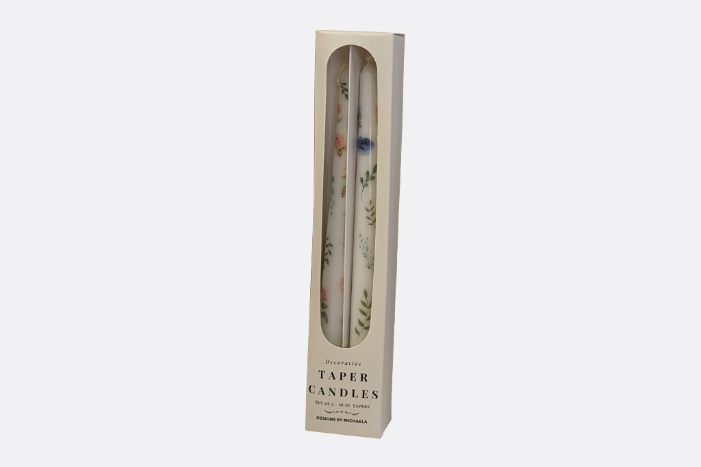 Rose Romance Taper Candles Set of 2