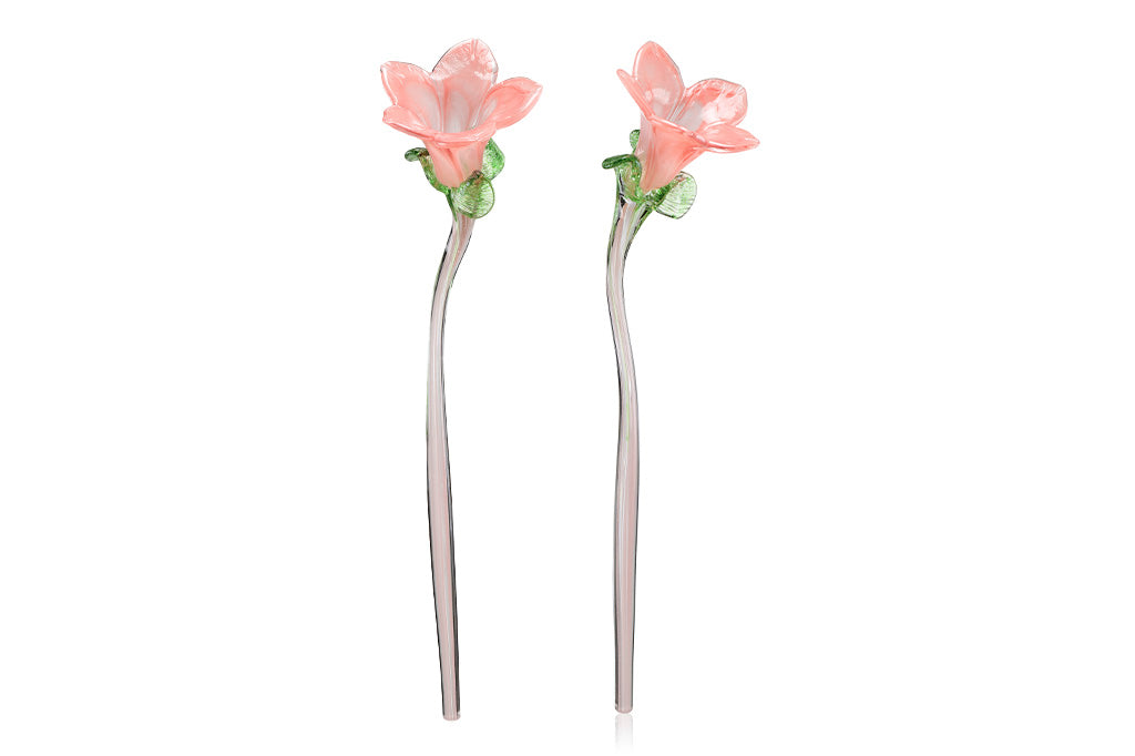 VB83102 Peach Colored Flower, Set of 2