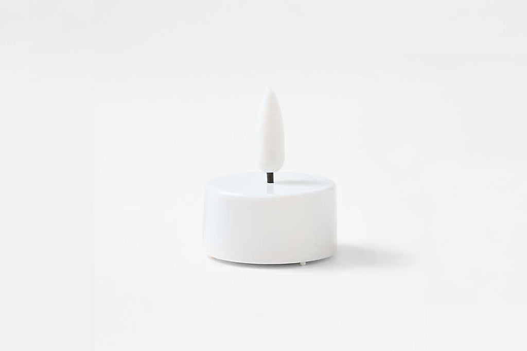 White LED tealight candle with light off