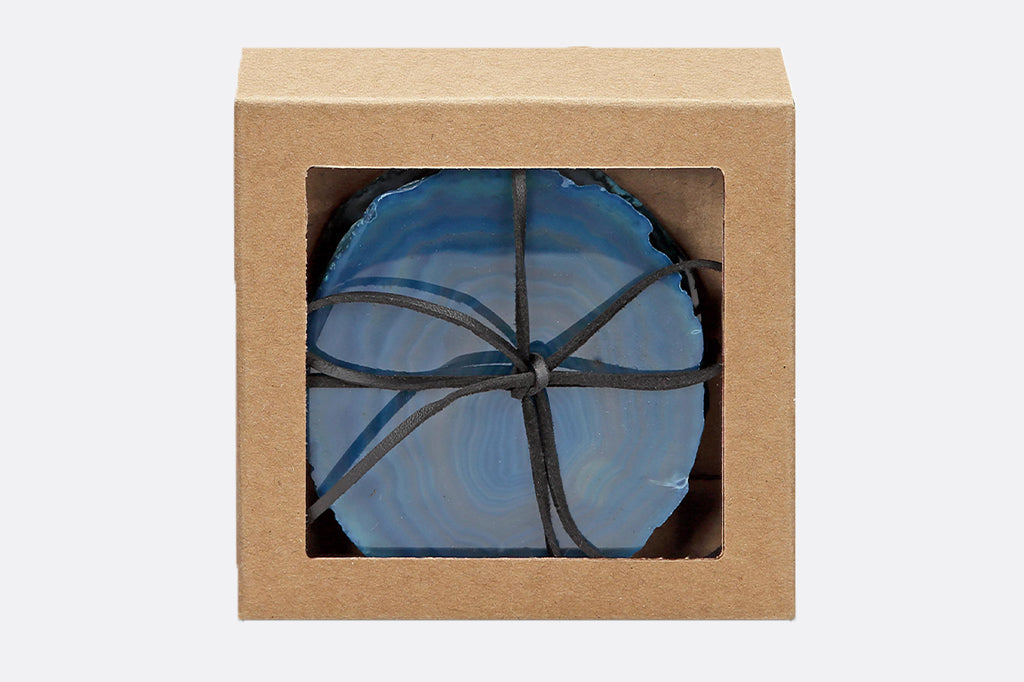 Set of four coasters packaged in box #color_teal