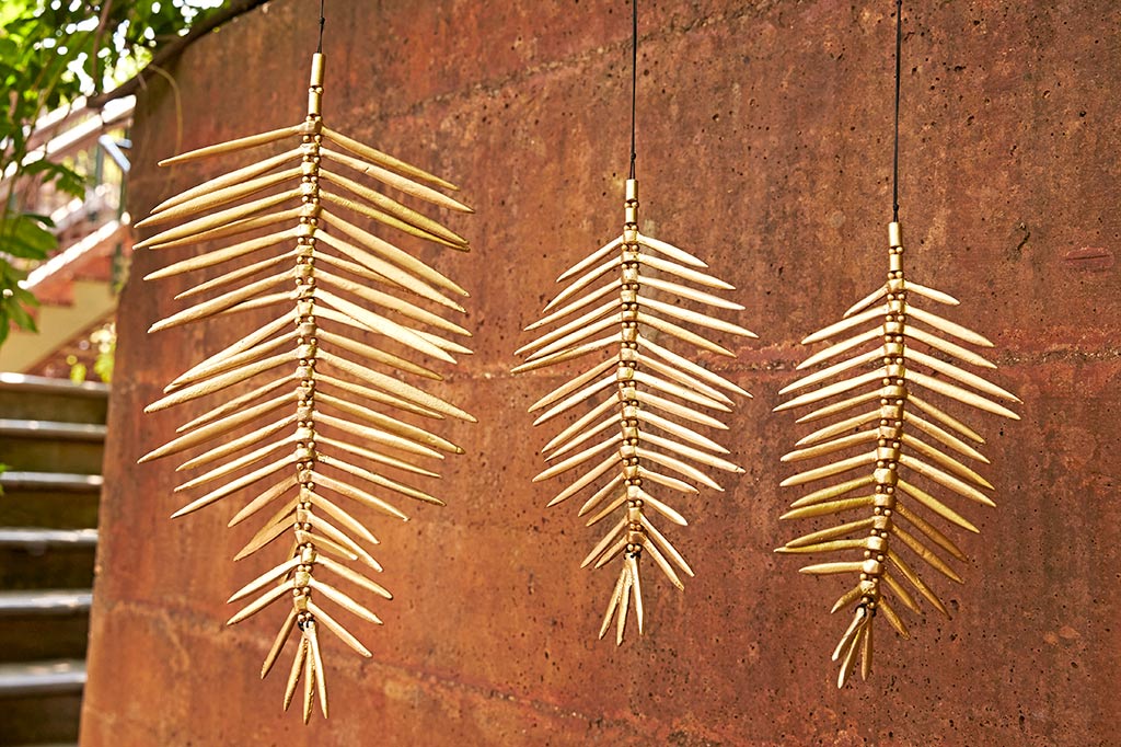 Metal leaf wind art set of three