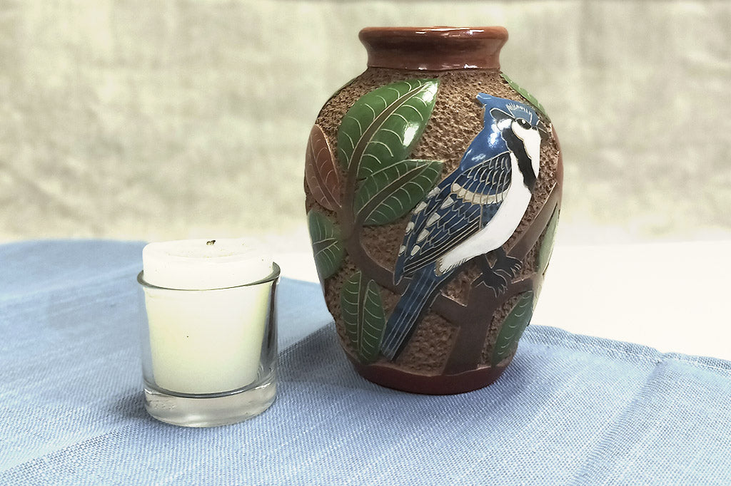 Arrendajo Azul Mini Art Vase