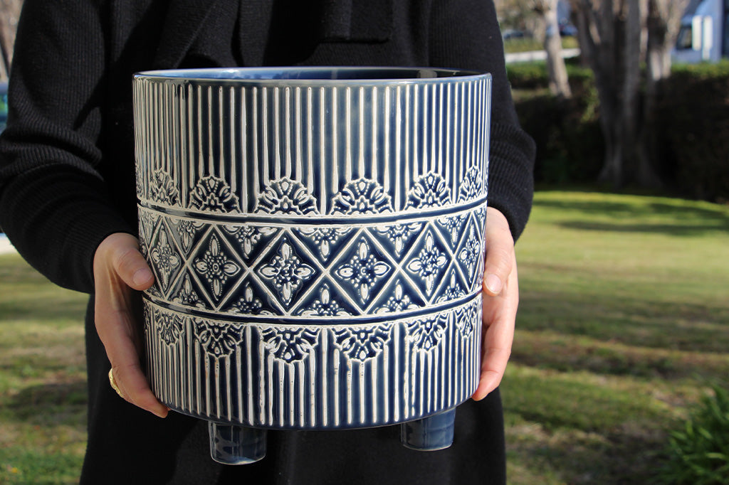 Jardinera de encaje azul medianoche