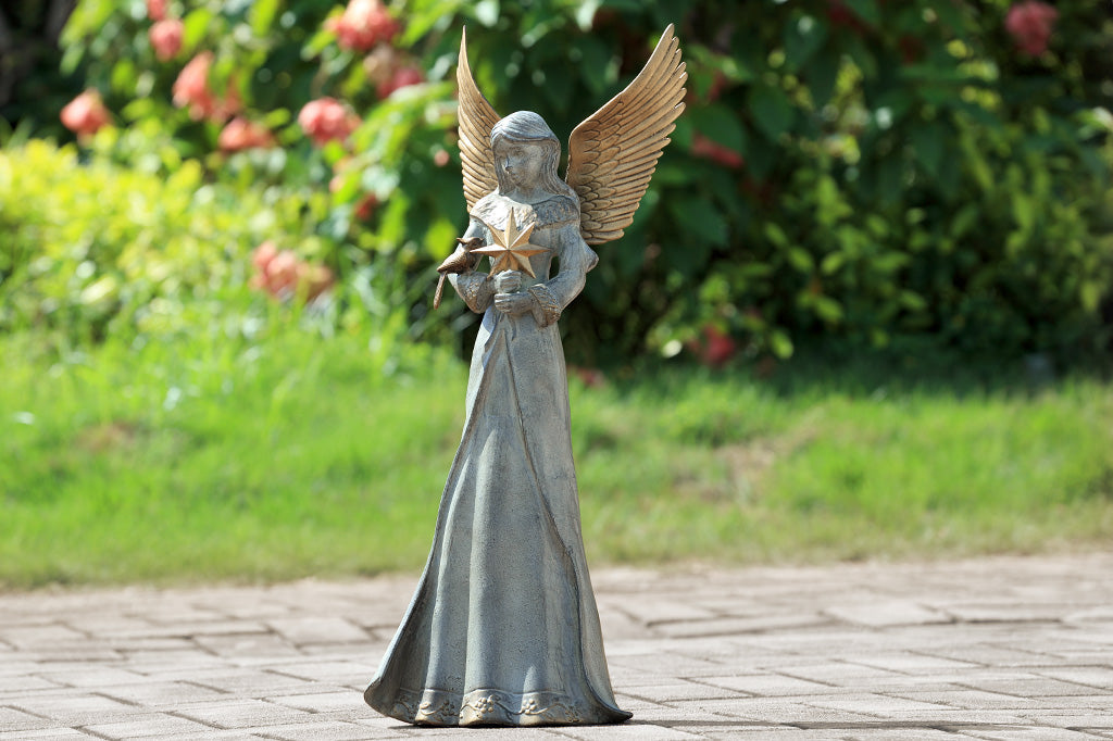 face left view of Angelic Acquaintnces displayed in a garden