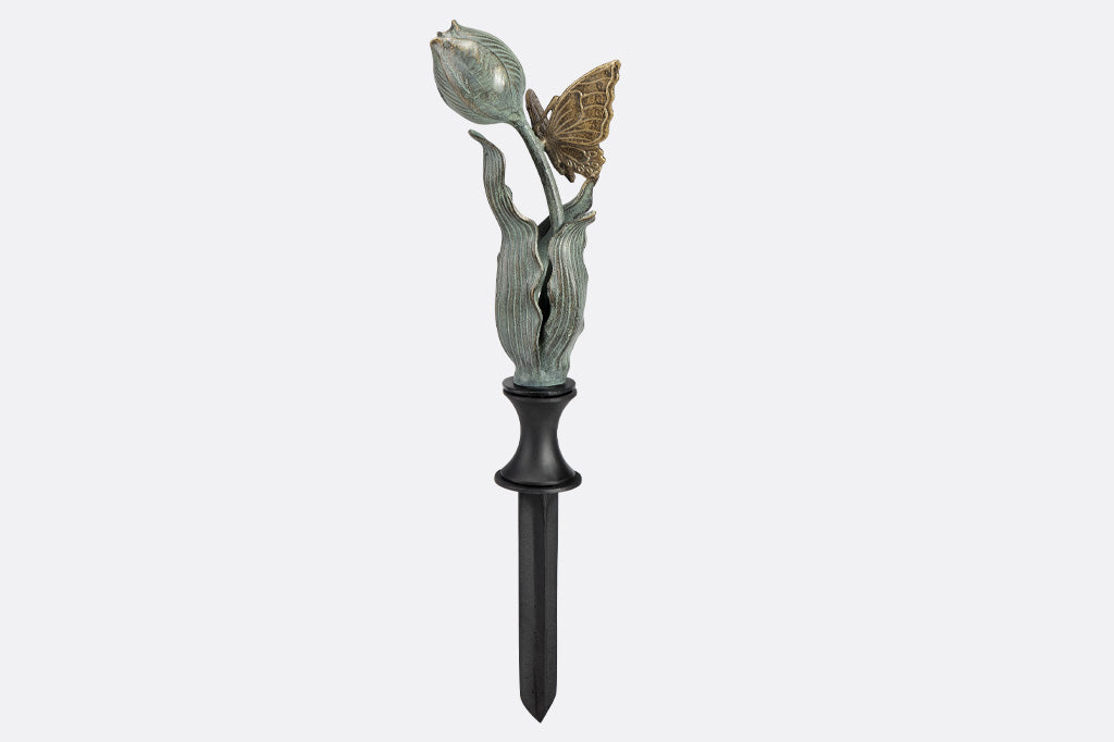 tulip shaped hose guard with golden butterfly