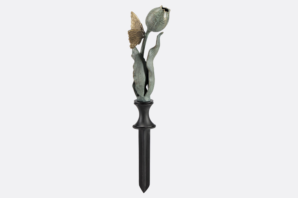 tulip shaped hose guard with golden butterfly