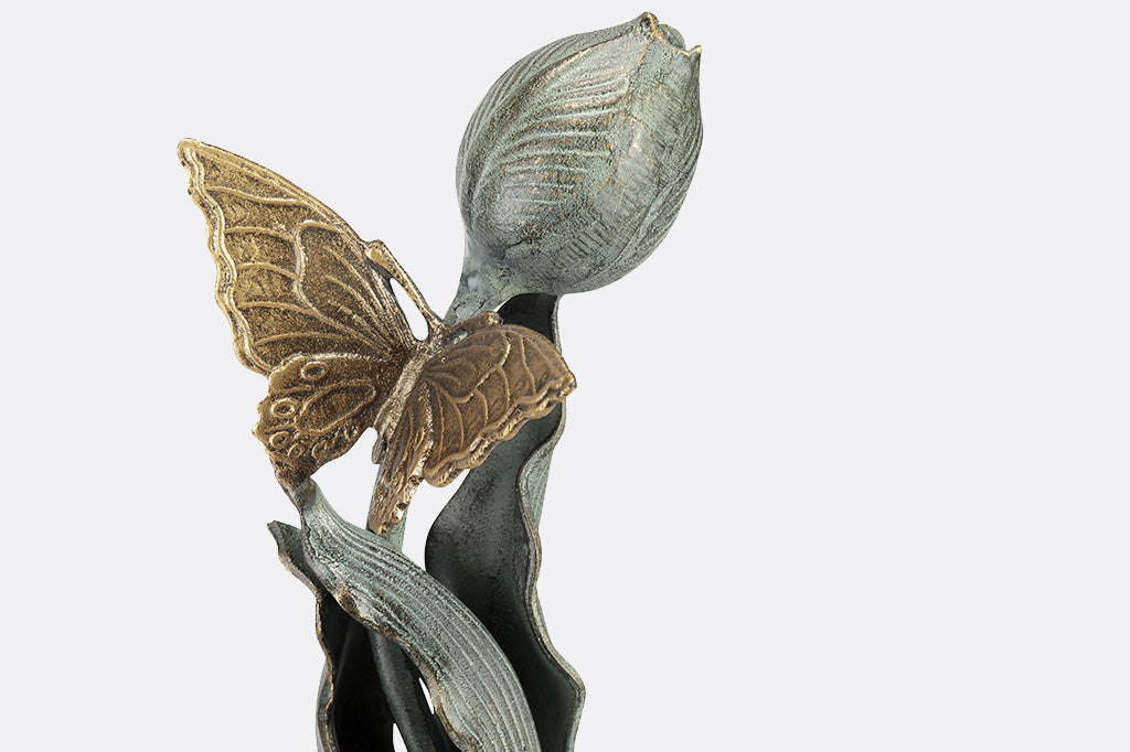 tulip shaped hose guard with golden butterfly