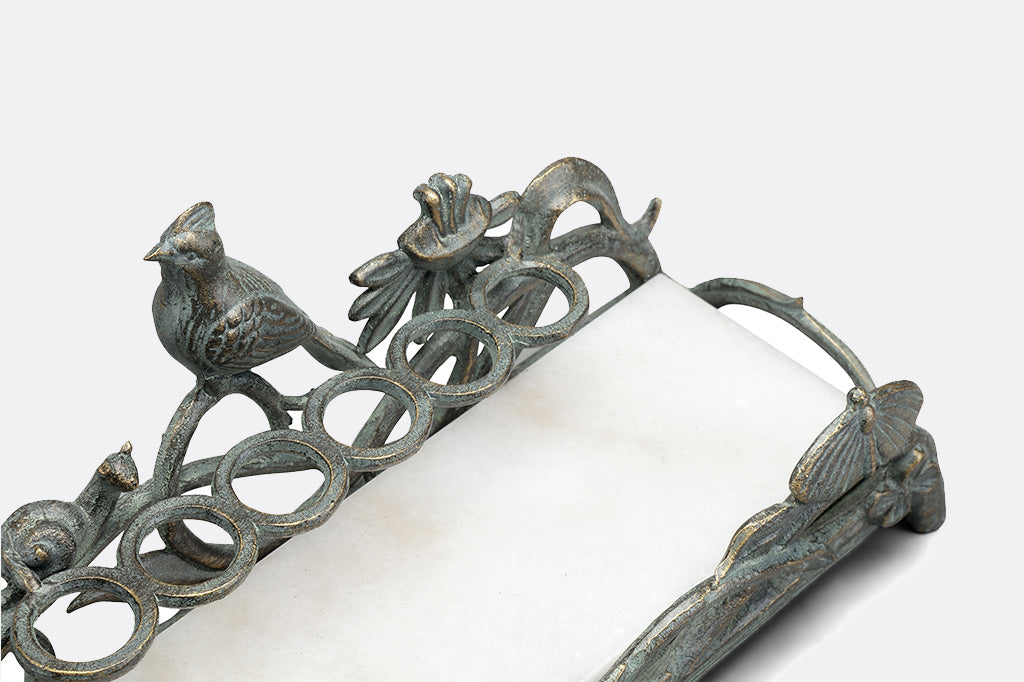 side view of jardin vanity tray