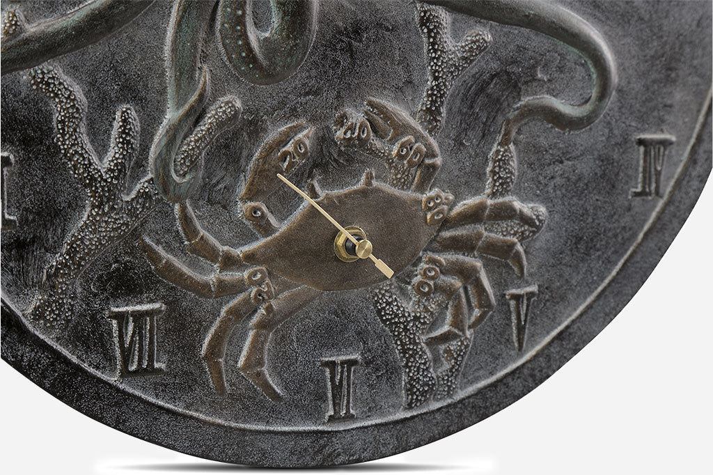 close up detail of crab with numbering of thermometer