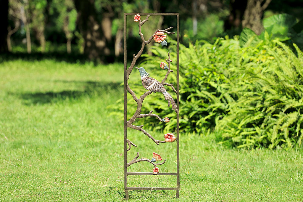 Asian Tapestry Trellis on Lawn