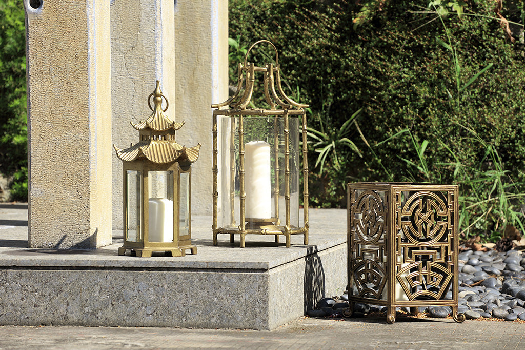 collection of three Asian inspired lanterns