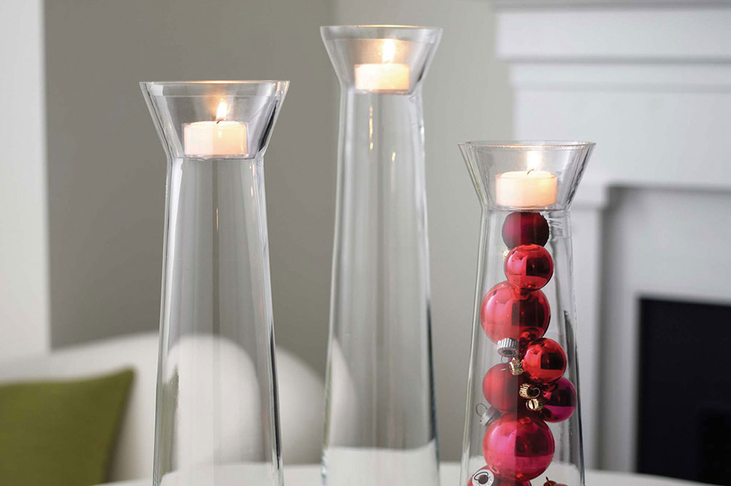 three lit tealight candles