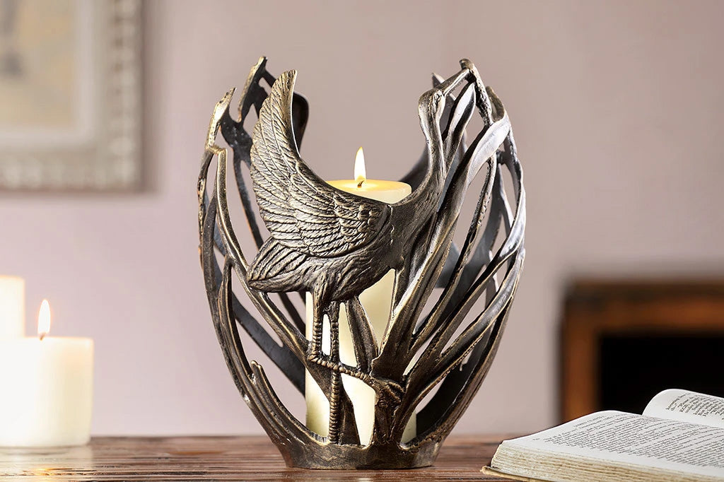 ivory pillar candle 3" by 6" inches inside candleholder
