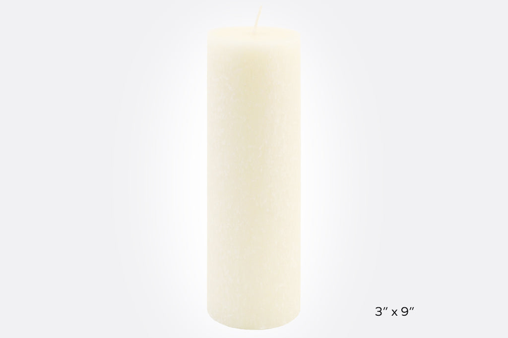 ivory pillar candle 3" by 9"inches