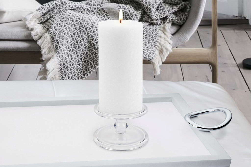 White pillar candle 3" by 6" inches