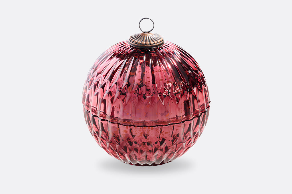 red mercury glass candle ornament 