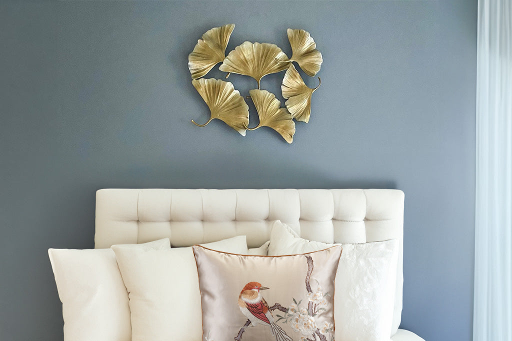 Flycatcher and Flora Champagne Satin Pillow