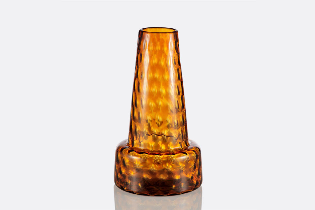 Grande Ambra Vase in amber ripple glass