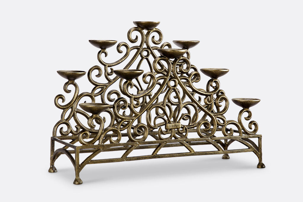 Stylized Fleur de Lys Fireplace Candelabra Bronze
#color_bronze