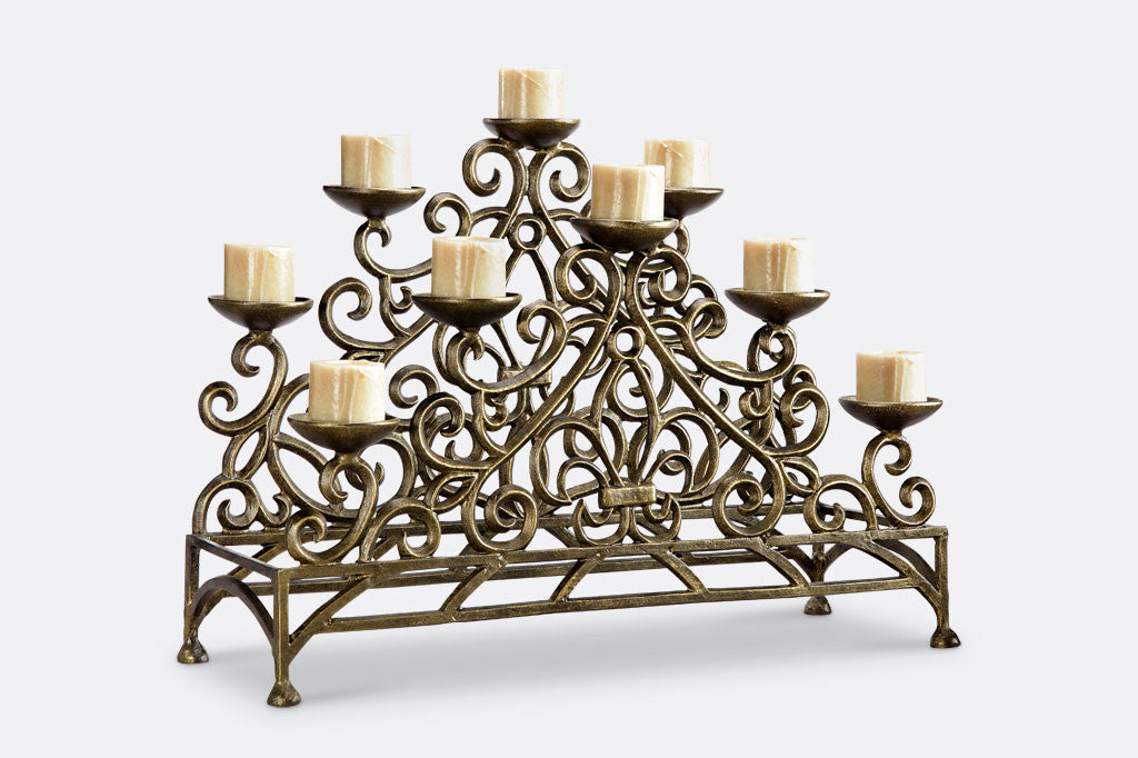 Stylized Fleur de Lys Fireplace Candelabra Bronze
#color_bronze