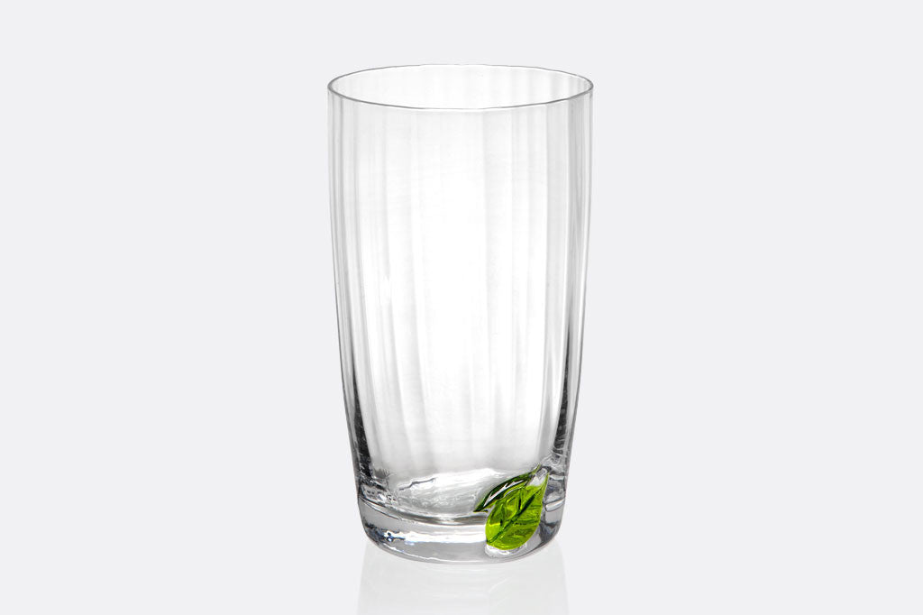 Spring Leaf Tall Drinking Glass