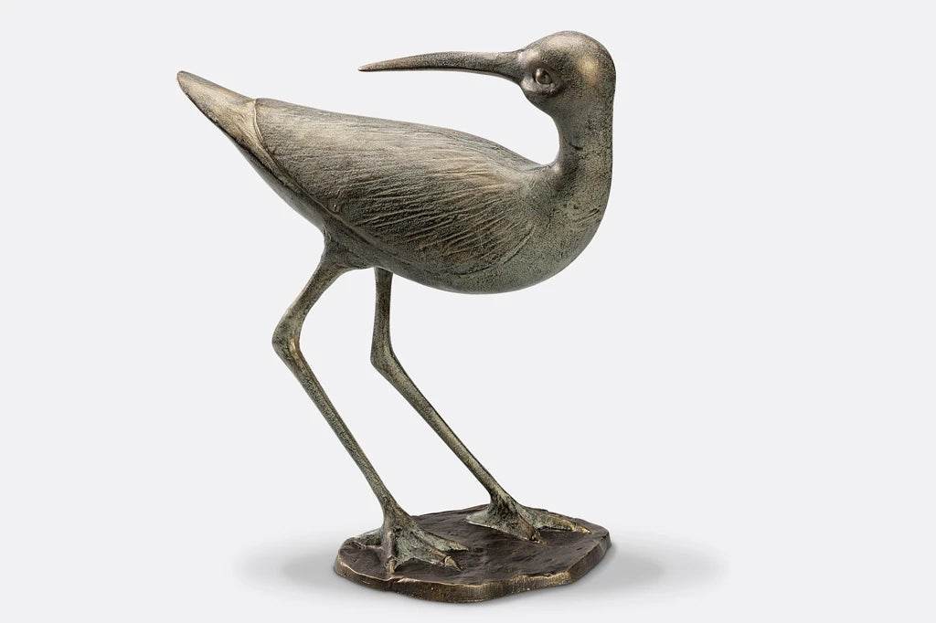 sandpiper cast metal sculpture
