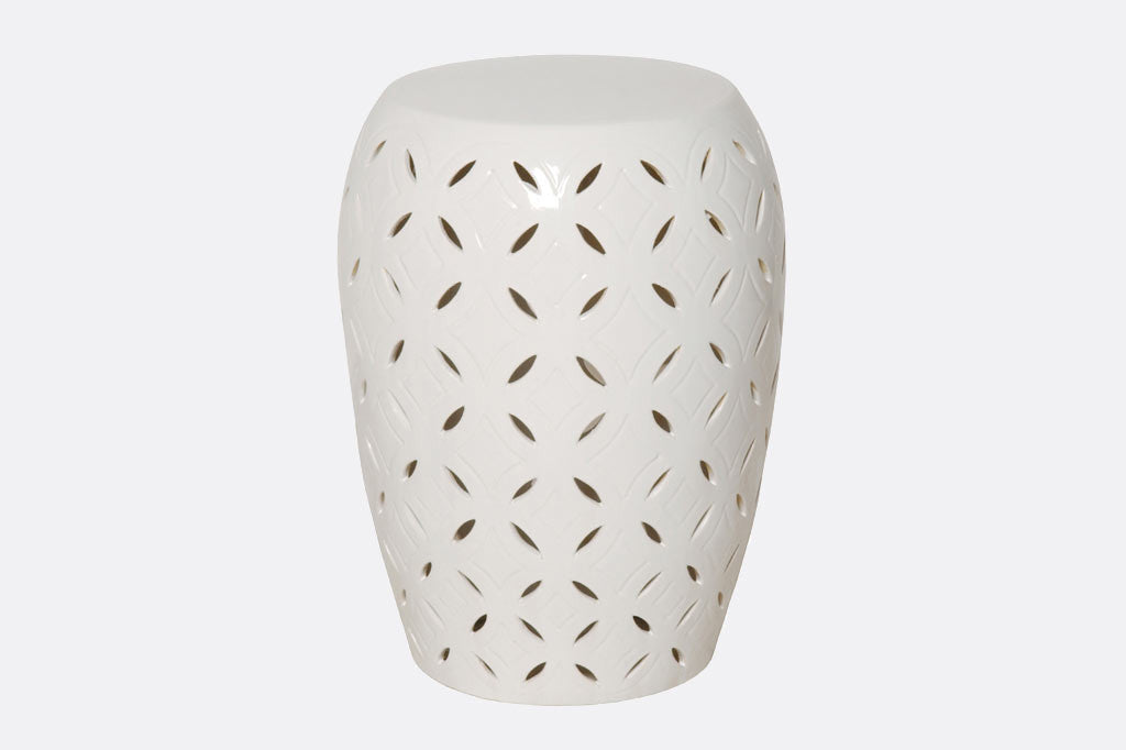 White Trafitto Garden Seat