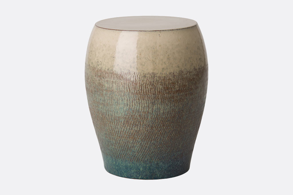 Terra Striato Garden Seat, gray blue ombre hues