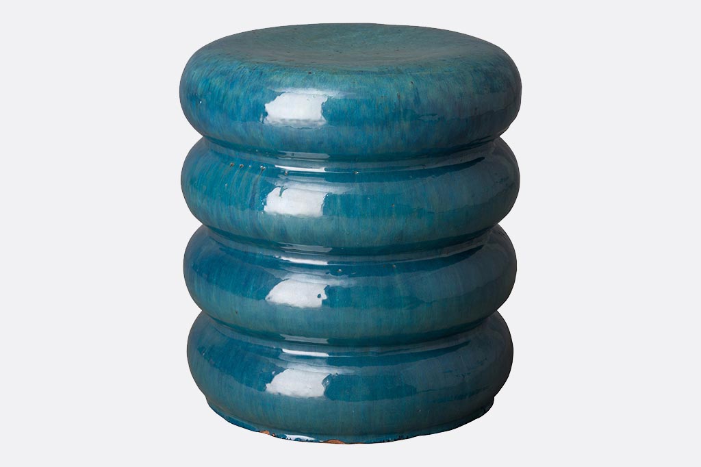 Tour en Spirale Teal Garden Stool