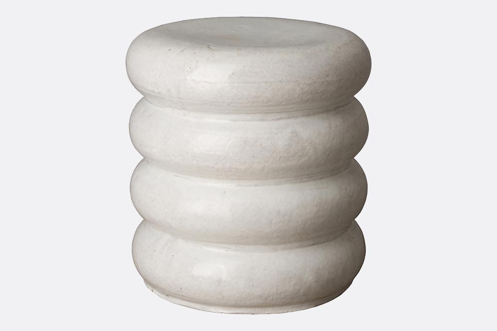 Tour en Spirale White Garden Stool